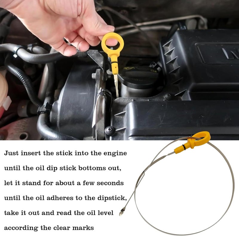 FBLOWMOD 53034186AD Engine Oil Dipstick Indicator, Compatible with 2011-2015 Jeep Grand Cherokee Dodge Durango 5.7L HEMI Engine Oil Fluid Level Dip Stick Replace 53034186AB - Image 5